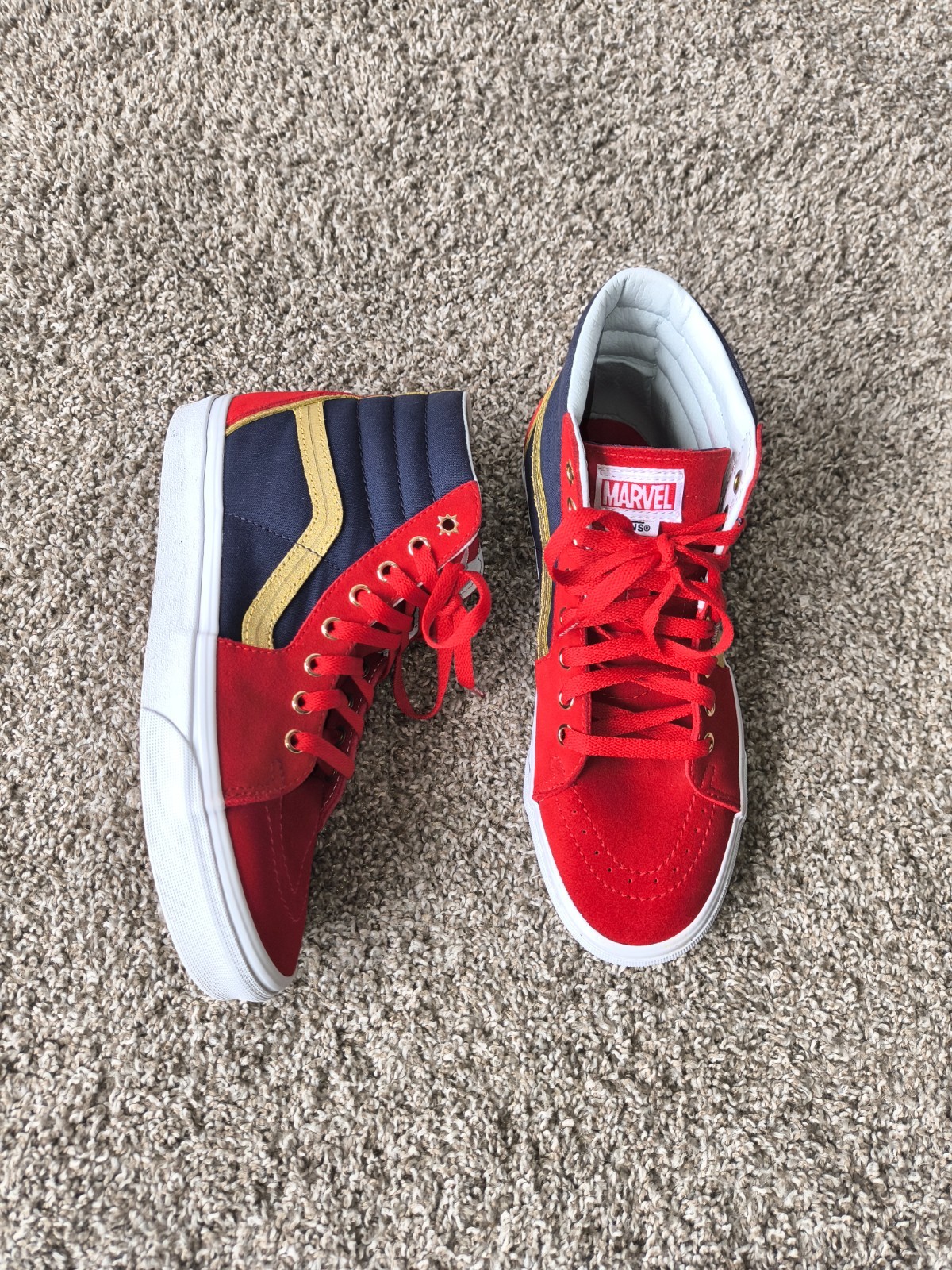 Vans x Marvel “Captain Marvel” Sk8-Hi Sneakers Size 7.5M – 9W