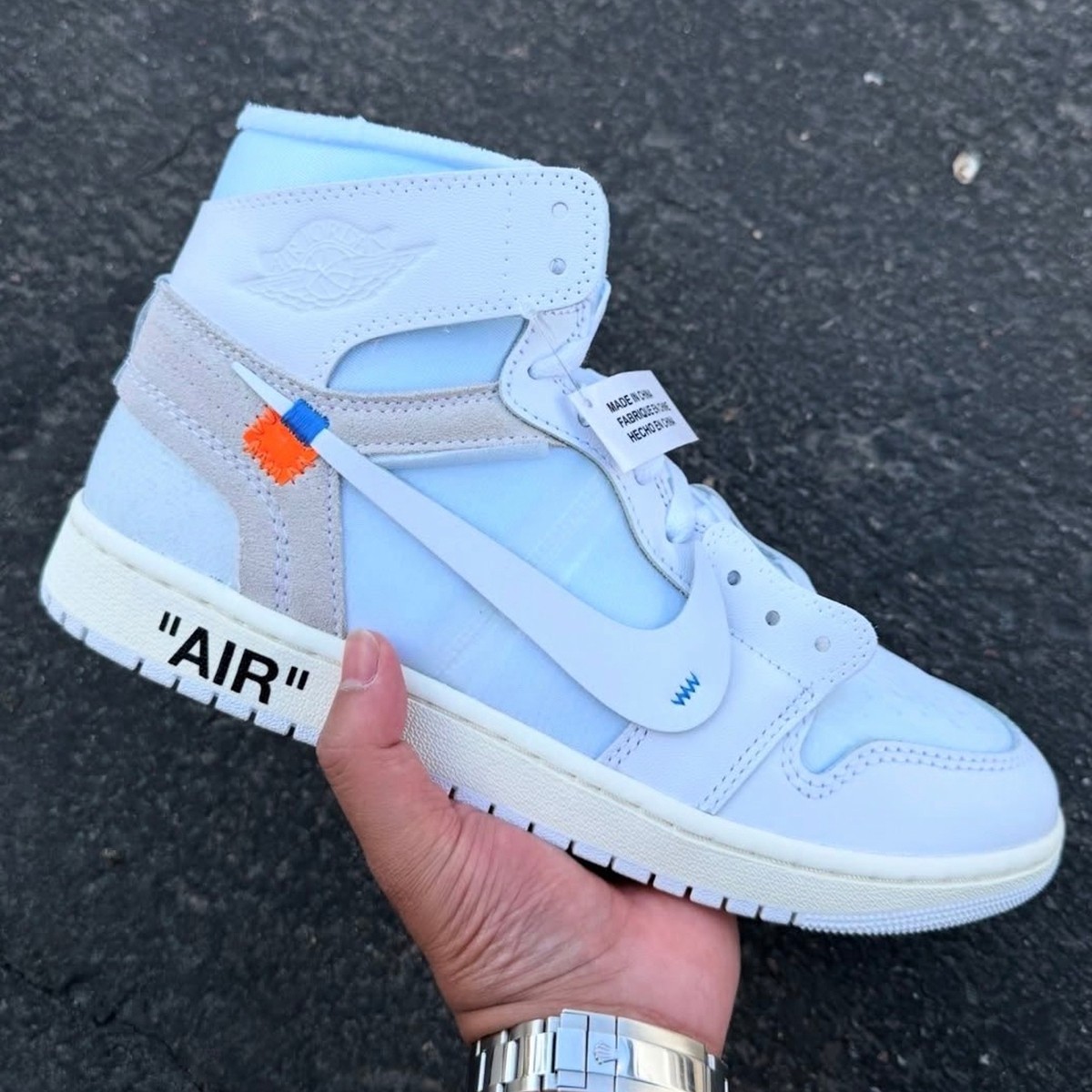 Virgil Abloh Archive x Air Jordan 1 High OG-Alaska AA3834 100 Basketball Shoes