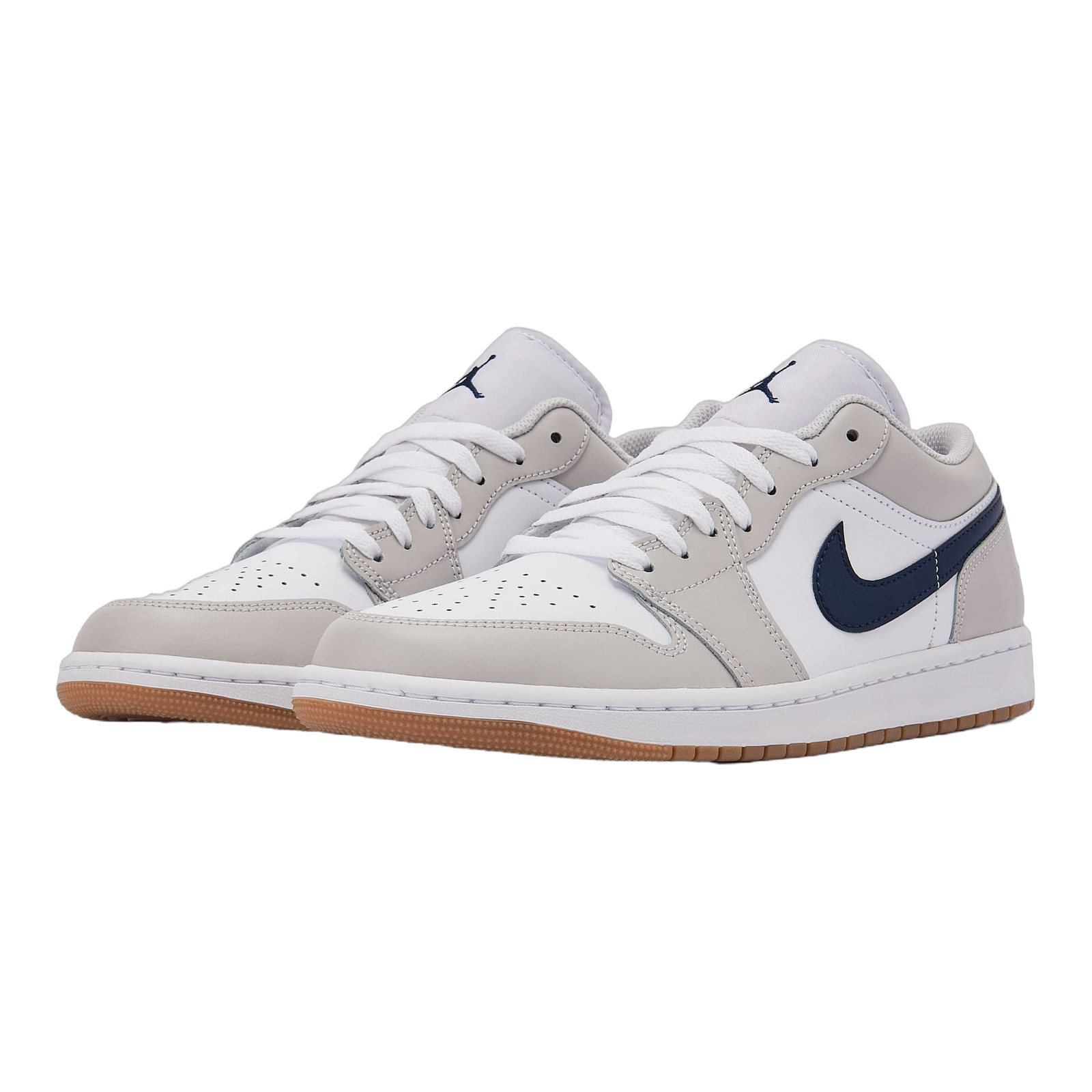 JORDAN 1 LOW White Neutral Gum Mens Size 8-14 Casual Shoes 553558-146