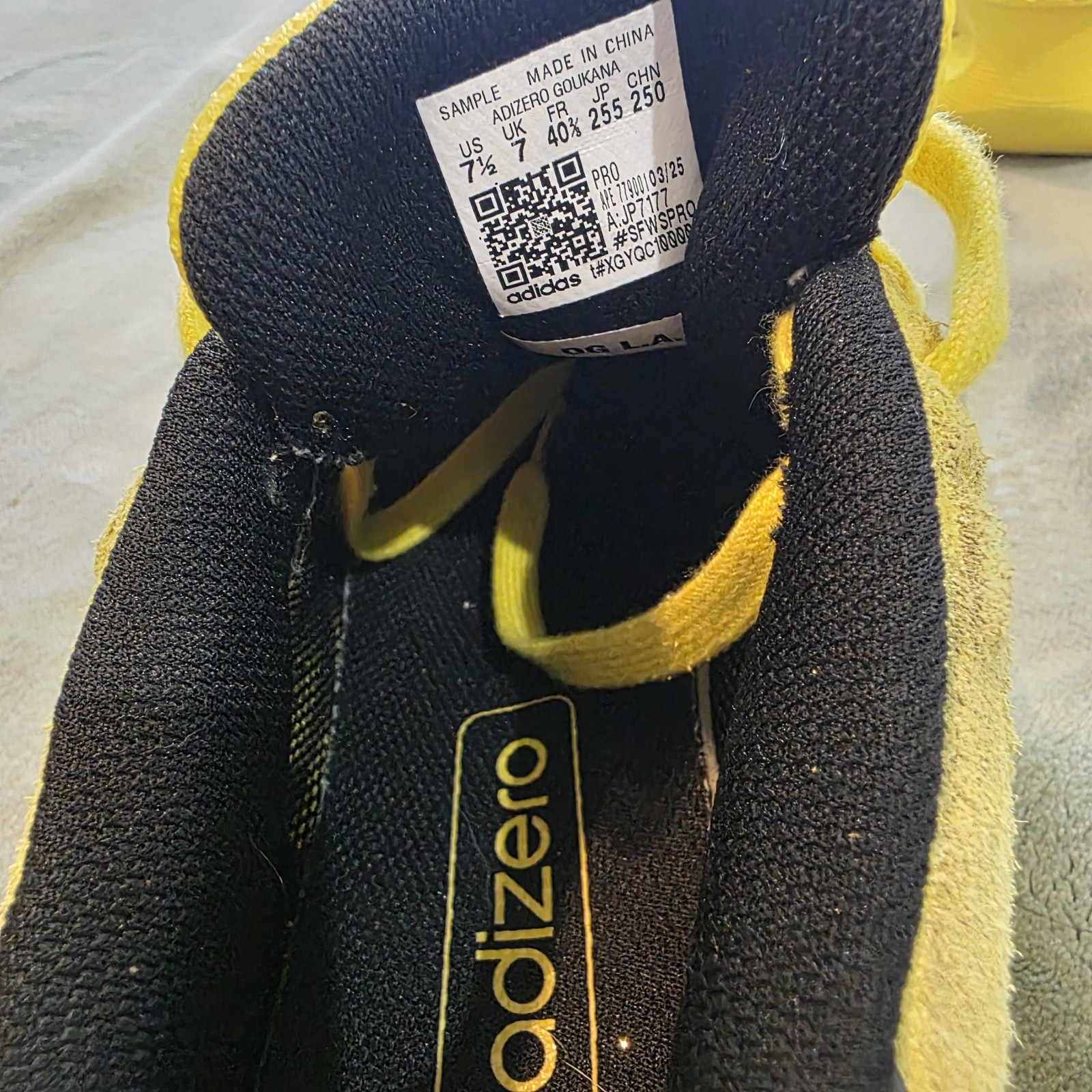 Adidas Adizero Goukana Men’s Running Shoes Yellow/Light Yellow, Size 7.5