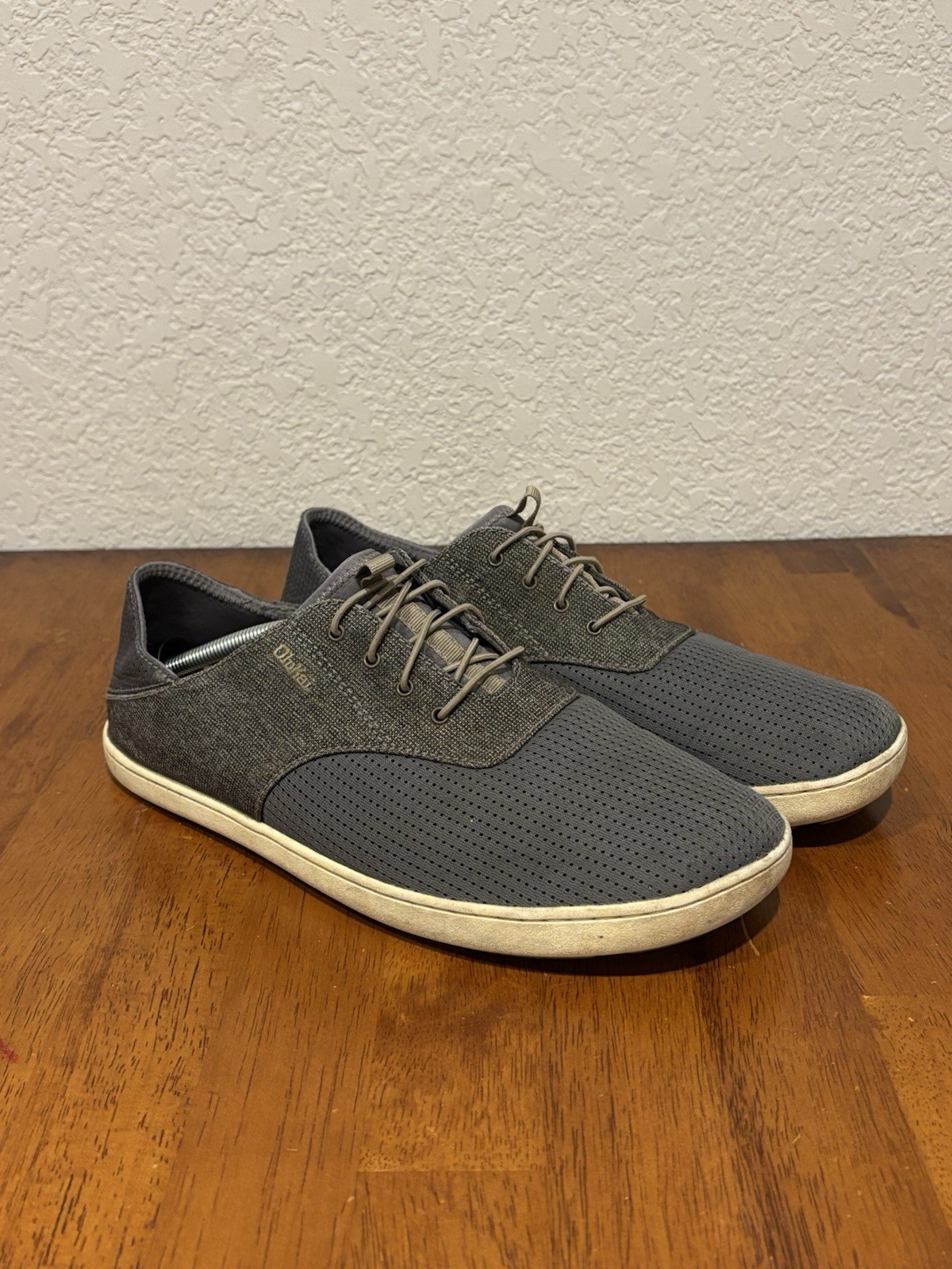 OluKai Mens Nohea Moku No Tie Boat Shoe Sz 11 Gray Slip On Convertible Sneaker