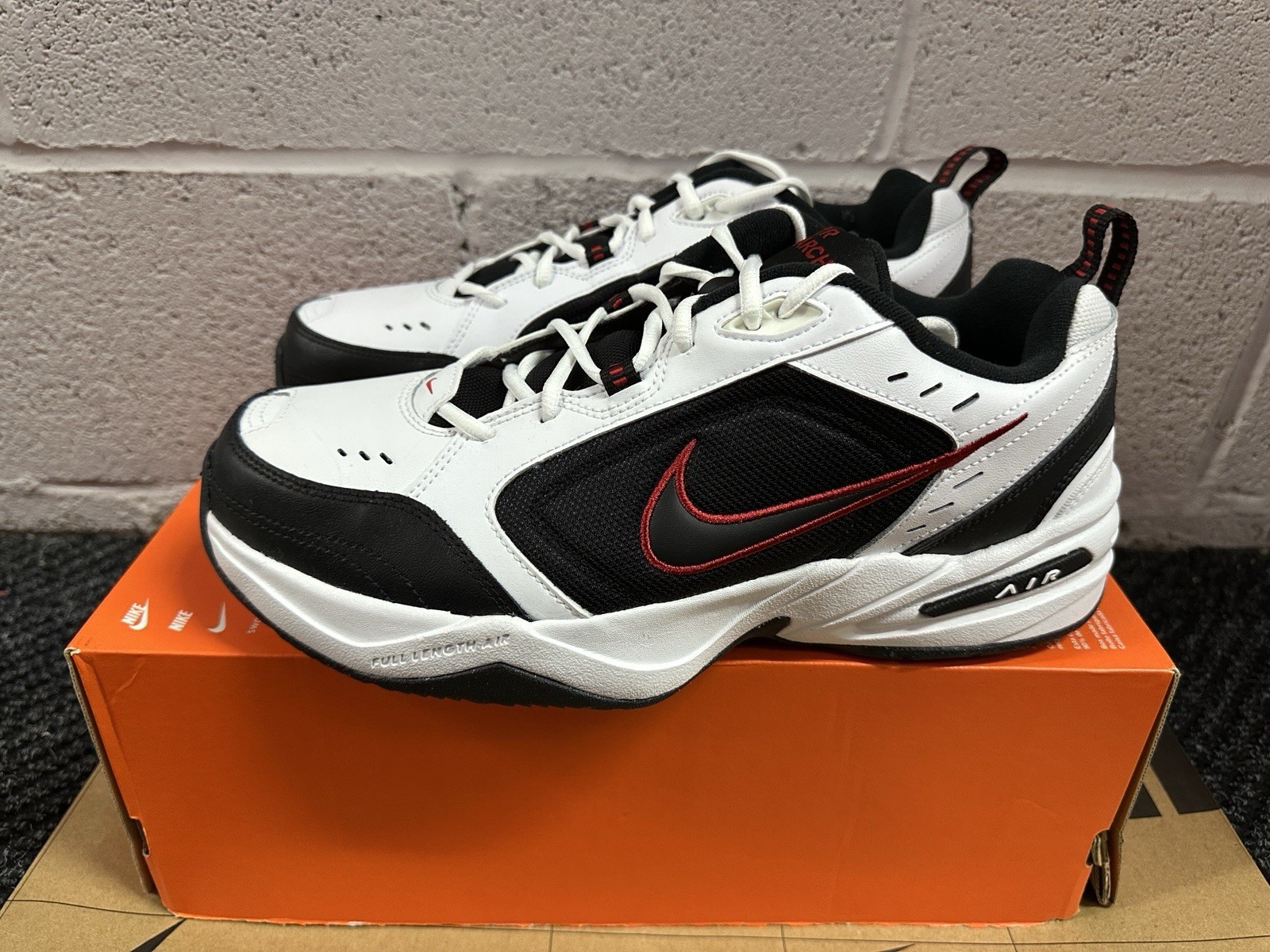 Size 12 – Nike Air Monarch IV 4E Wide ‘White Black Varsity Red’ 416355-101