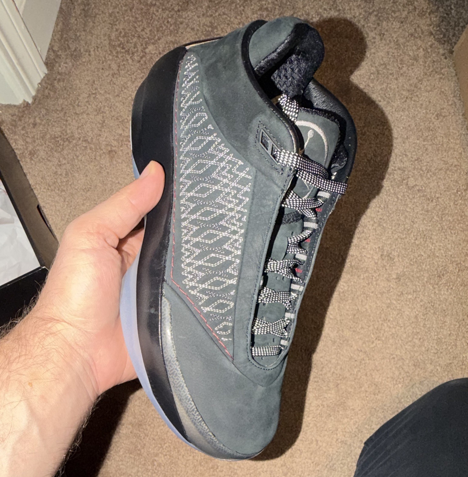 Jordan Air Jordan 4023 Low Top Suede Basketball Sneaker Black/Gray Breathable