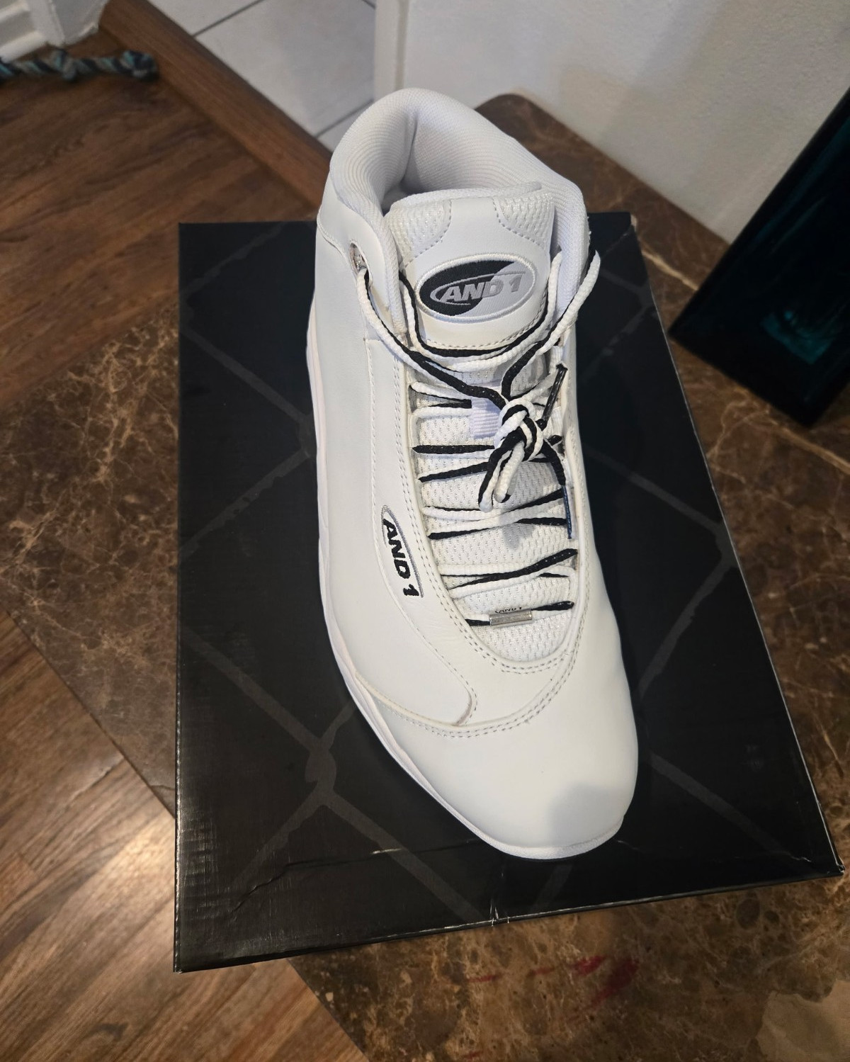 AND1 Tai Chi LX Mid Top Basketball Sneakers Lace Up White Blue Yellow Red