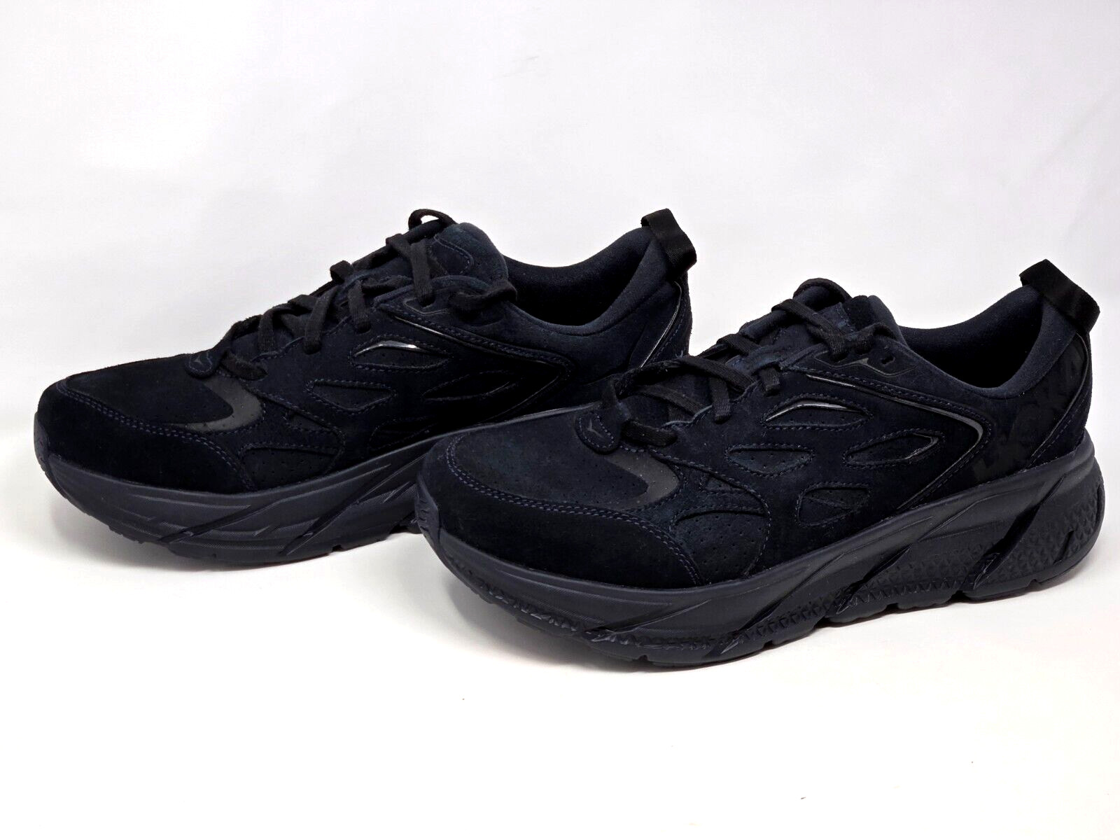 Hoka One One Clifton L Suede Triple Black Mens Multi Size Shoes 1122571 BBLC NBY