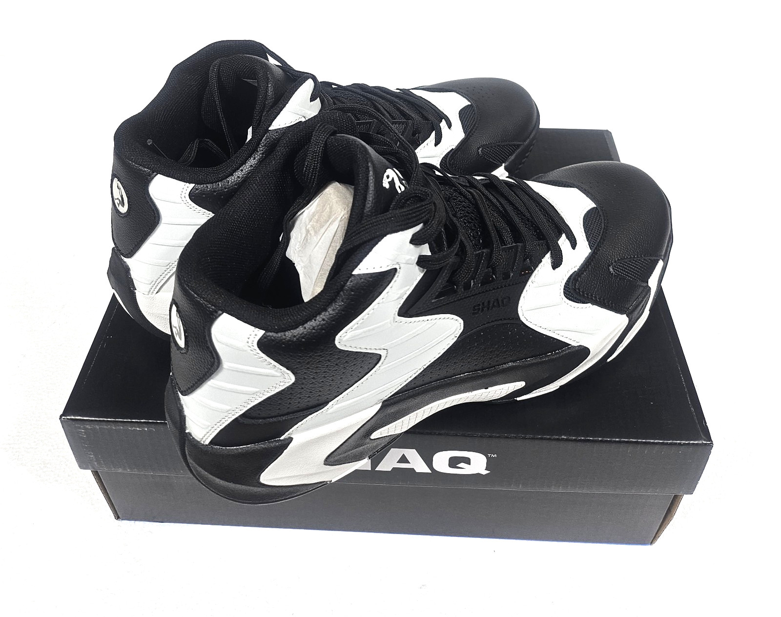 Basketball Shoes Men’s 9.5 Shaq Black White Mid Top Devastator 2.0 Sneakers