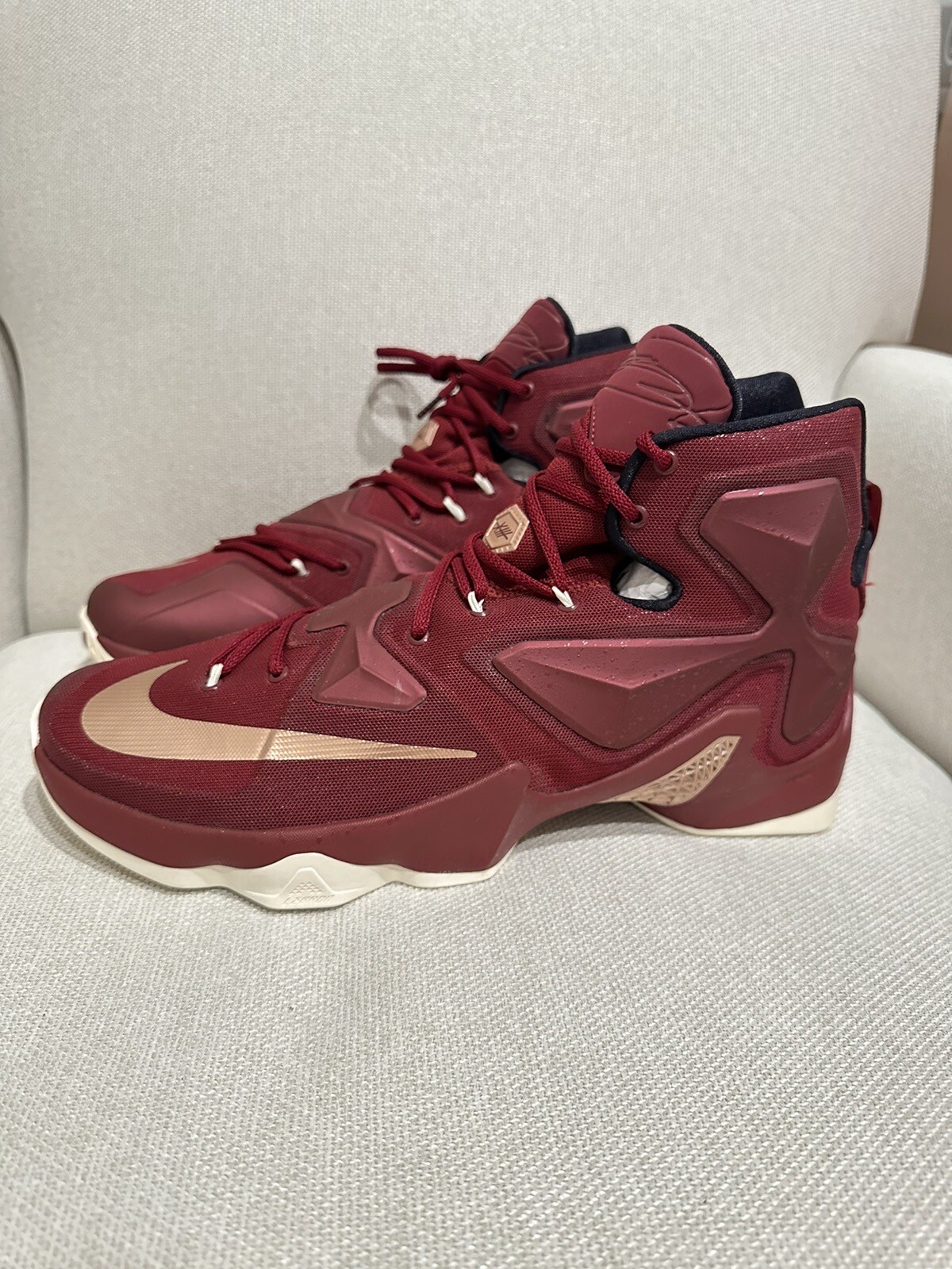 NIKE LEBRON XIII 13 BRONZE SKU 807219 690 TEAM RED US Men’s Size 14 Release 2016