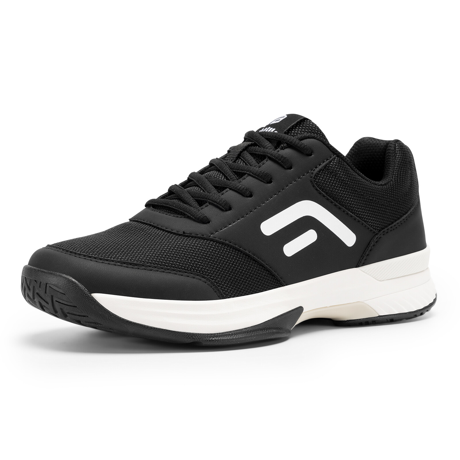 FitVille Men Wide Width Tennis Shoes All Court Racquetball Squash Sneaker Black