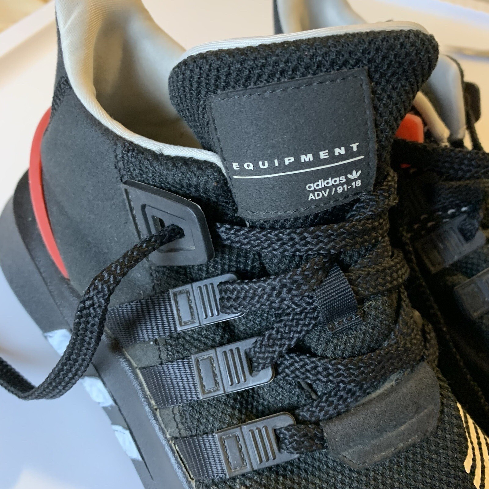 Adidas eqt ADV/91-18 Sz 4.5 black red white basketball shoes