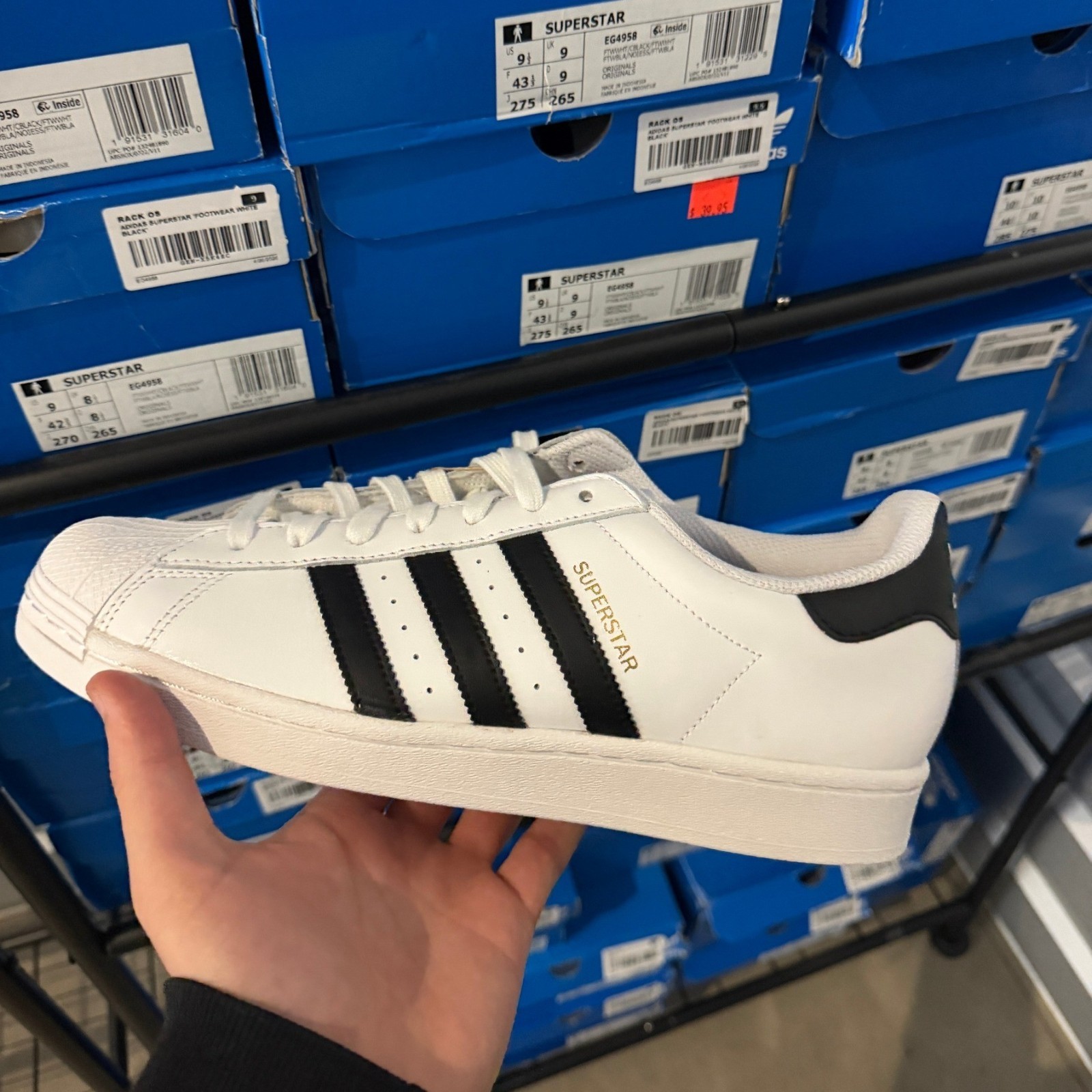 Adidas Superstar White Black Sizes 8-12 Casual Sneakers EG4958 – New with Box