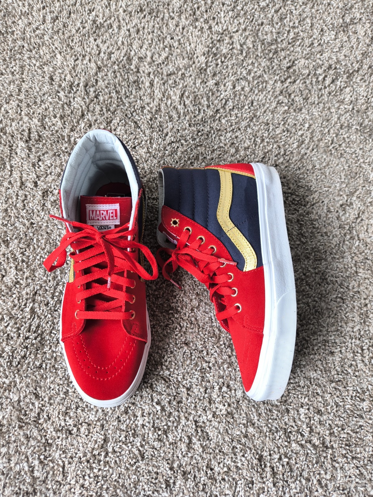 Vans x Marvel “Captain Marvel” Sk8-Hi Sneakers Size 7.5M – 9W