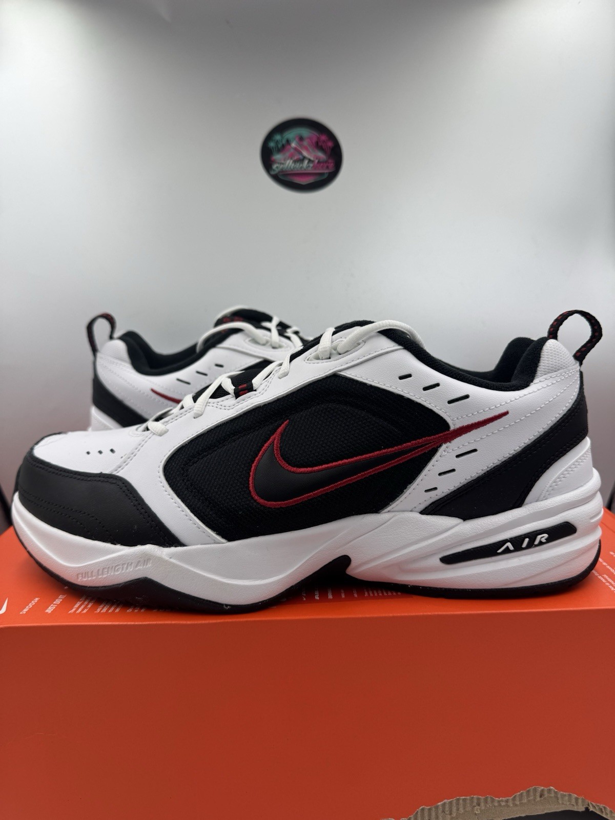 Nike Air Monarch IV 4E White Black Red 416355-101 Size 12