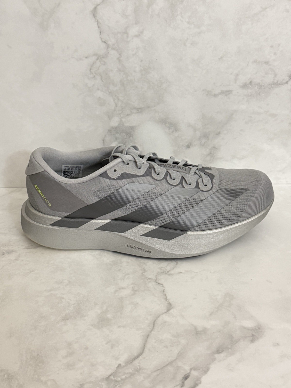 Adidas Adizero Evo SL Running Shoes Metallic Silver JR3419 Men’s Size 11 US