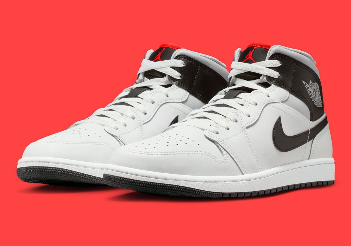 Nike Air Jordan 1 Mid White Neutral Grey Infrared Mens Sports Sneaker DQ8426-109