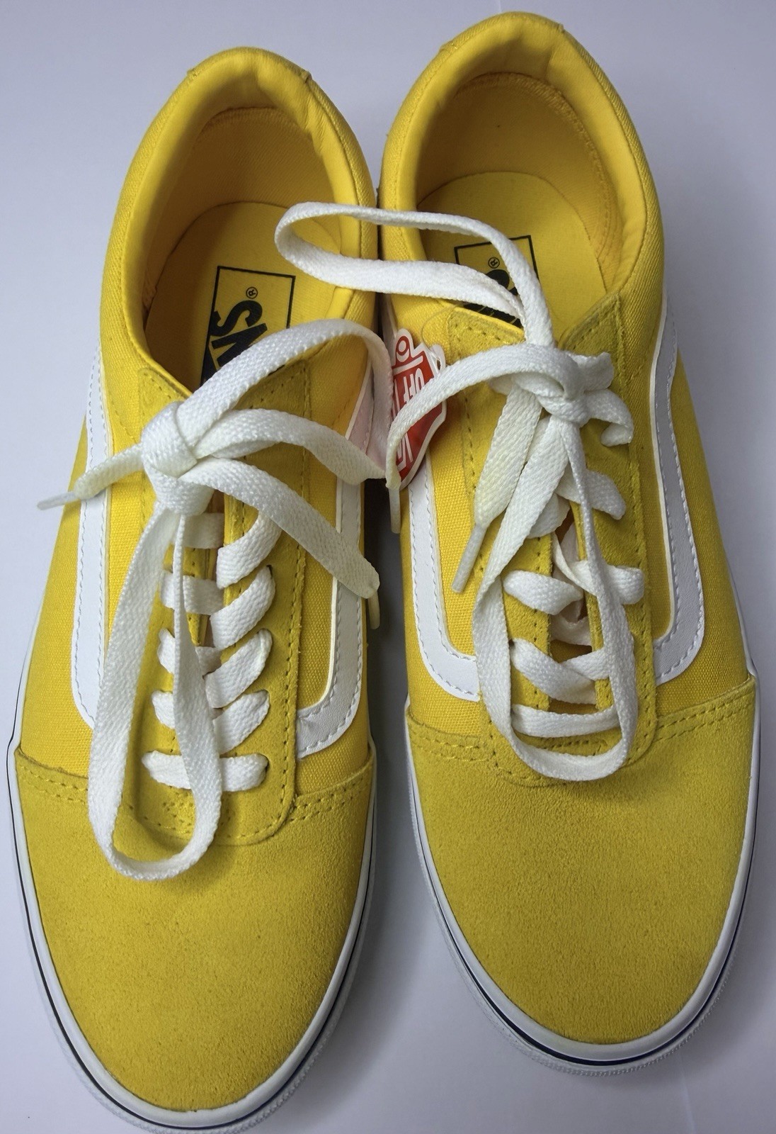 VANS Old Skool Yellow/White Suede Low Top Lace-Up Sneakers Rubber Sole NW/OB