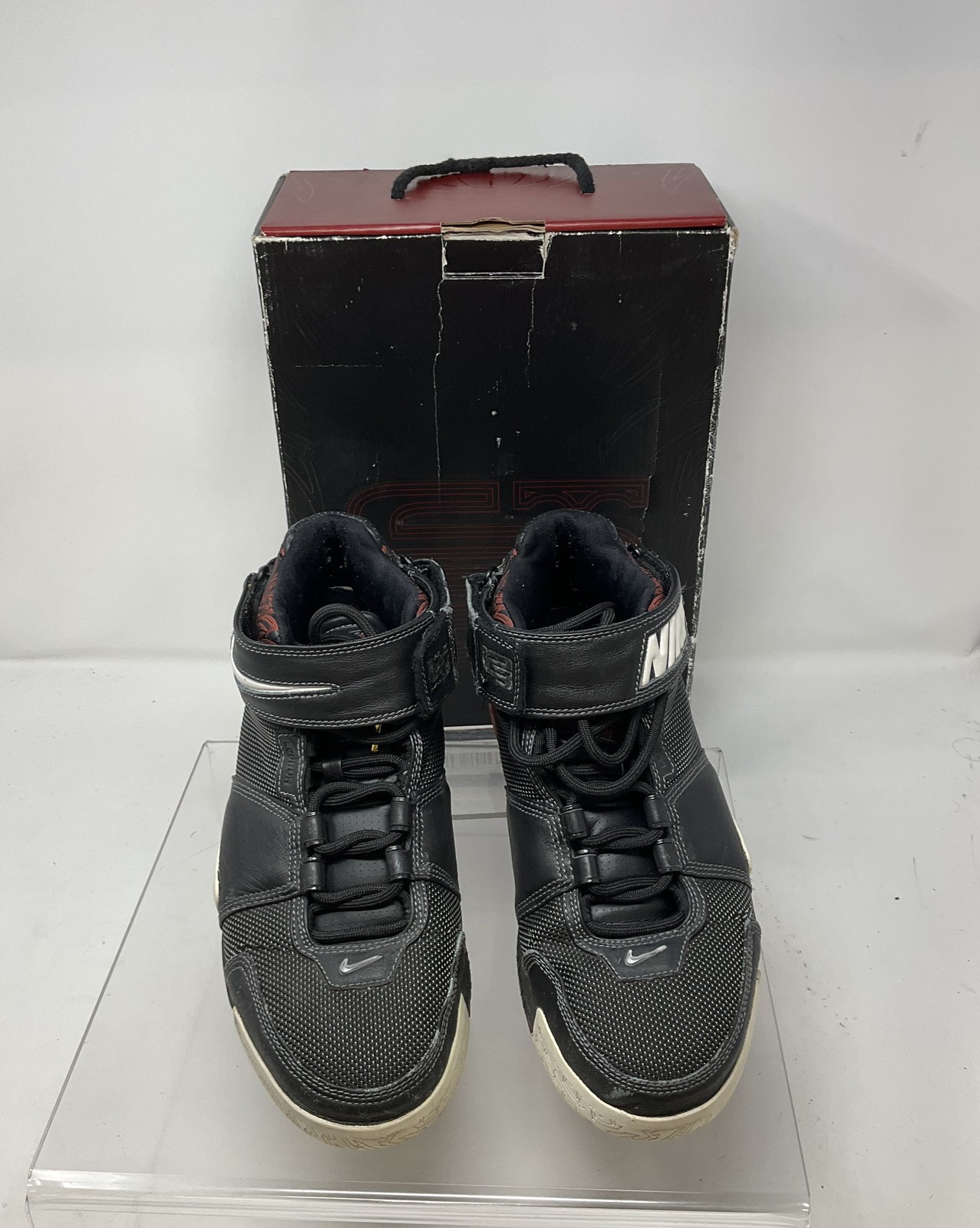 Nike Zoom LeBron 2 Black Crimson Basketball Shoes 8.5