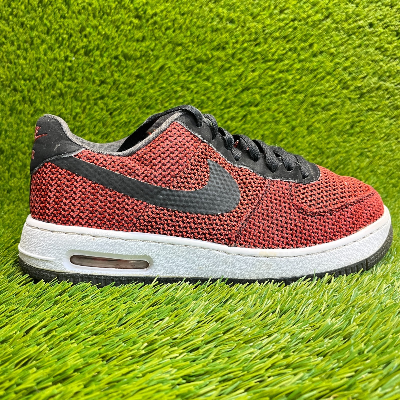Nike Air Force 1 Elite Knit Mens Size 9 Red Black White Running Shoes Sneakers