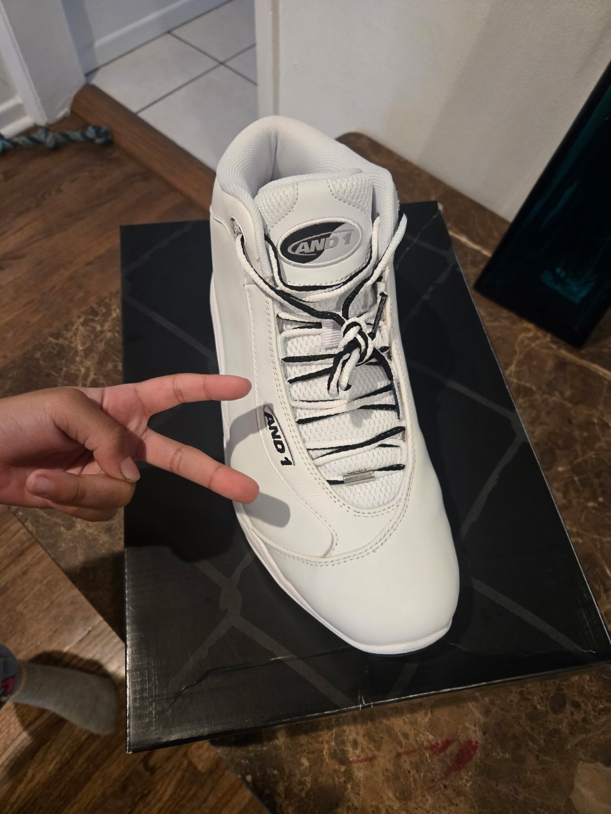 AND1 Tai Chi LX Mid Top Basketball Sneakers Lace Up White Blue Yellow Red