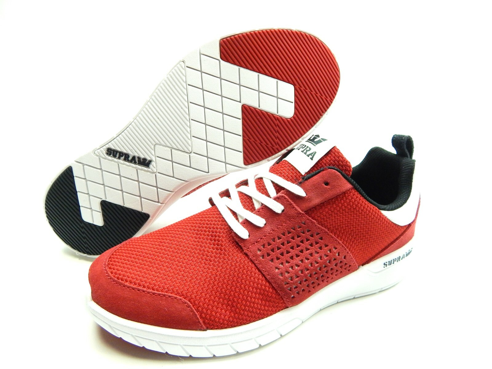 SUPRA MEN’S SCISSOR RED WHITE SHOES SIZE 8.5