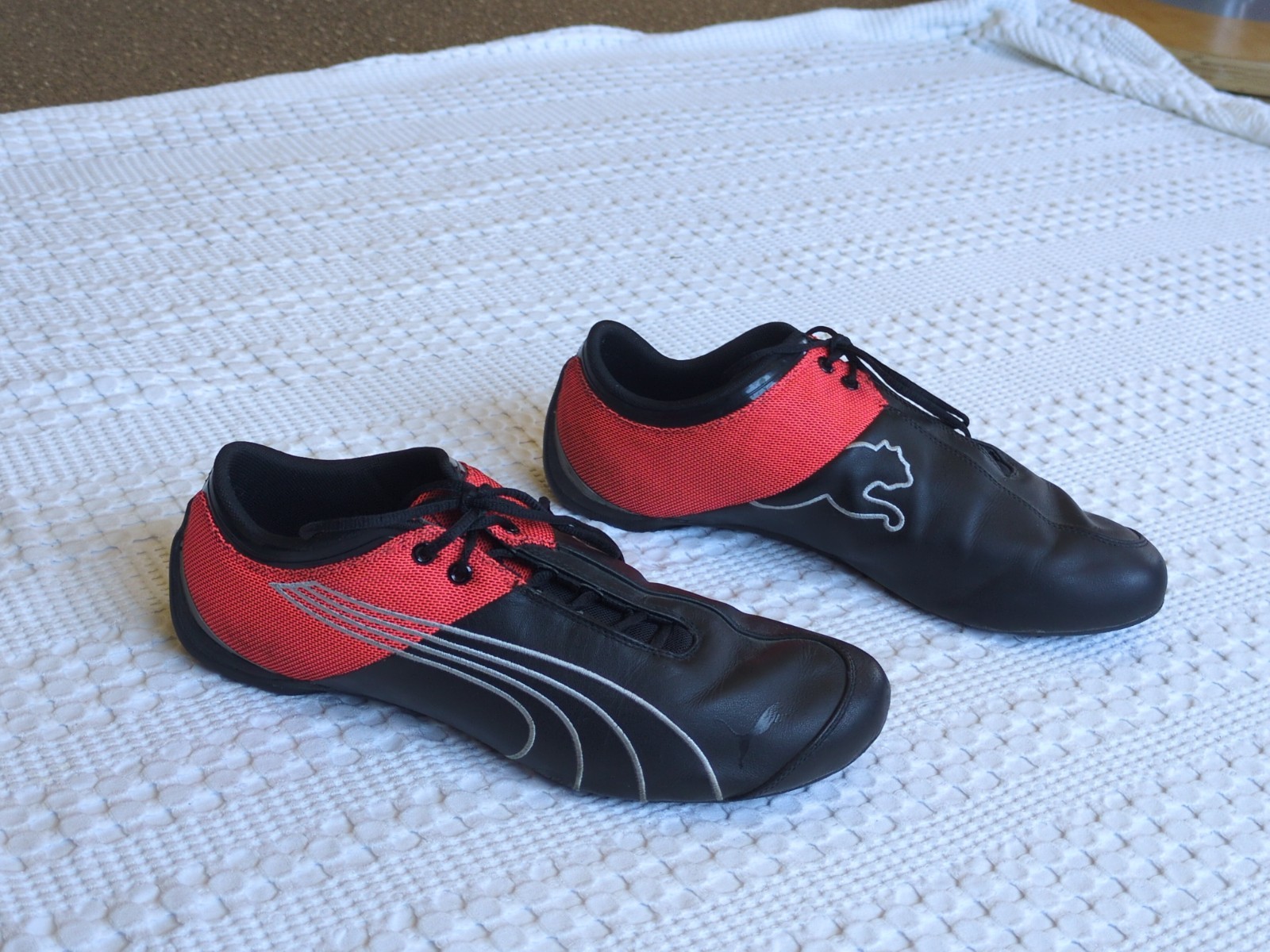 Puma Future Cat M 1 Core Leather Size 12 Lace-up Black Flame Orange Lace Up