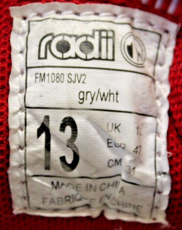 Radii Grey Wolverine Suede Grey/Wht FM 1080 SJV2 Men’s Strap Shoe Size 13