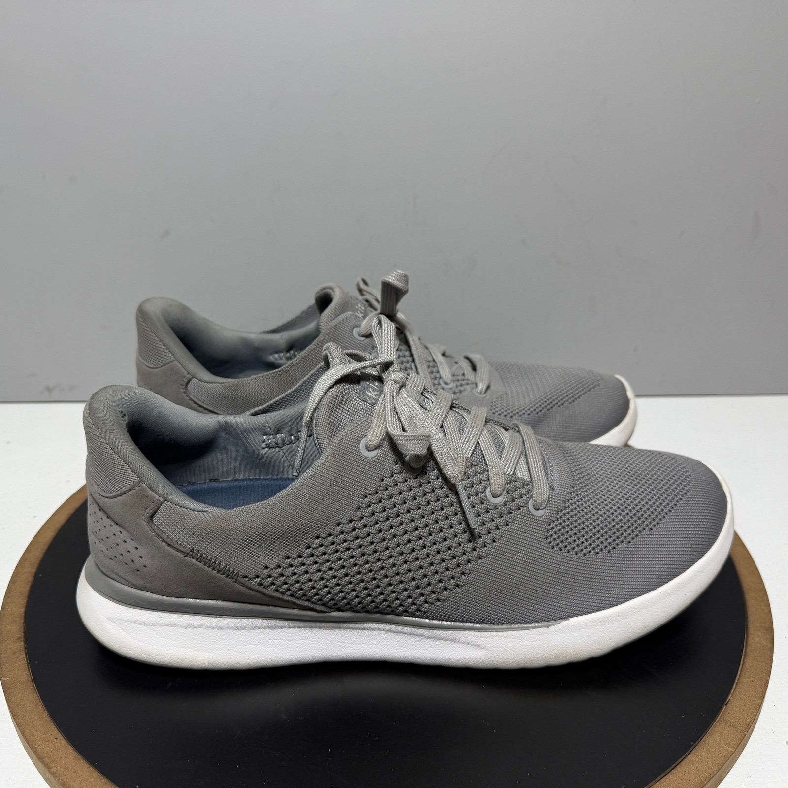 Kizik Lima Hands Free Sneakers Men 12 Wide Slip On Grey Knit Walking Athleisure