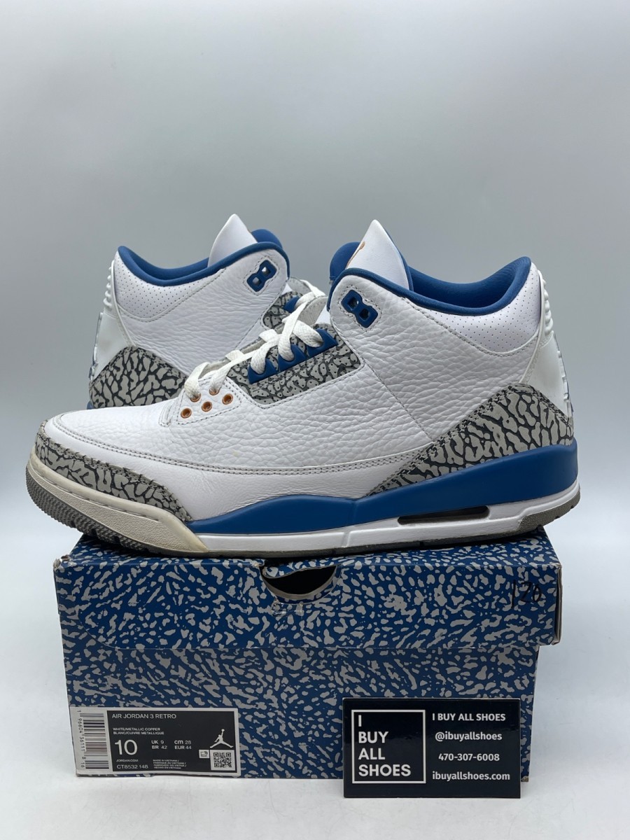 Jordan 3 Retro Wizards 10 (Moderately Worn Pre-Owned)Jorda Size 10 (Damaged Box)