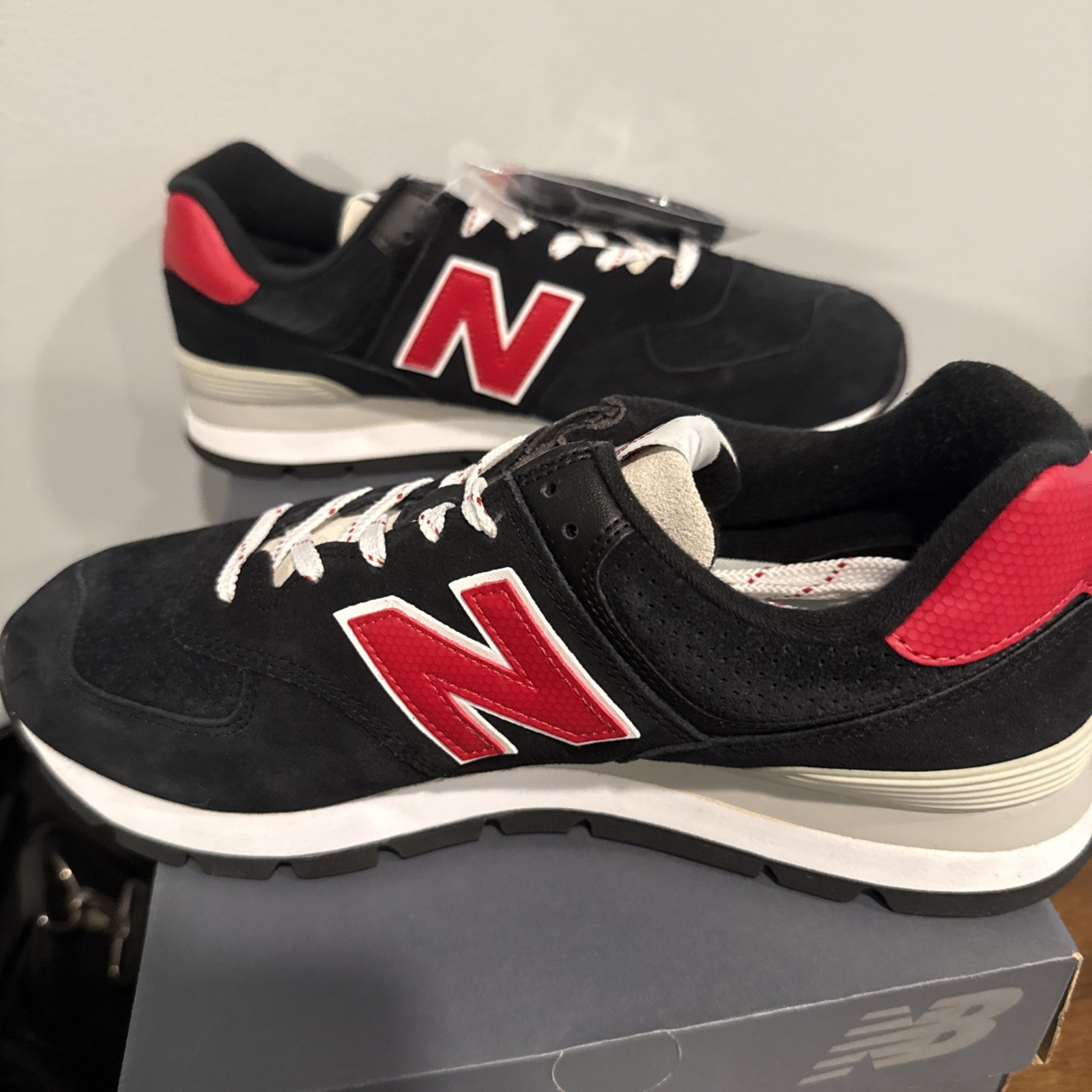 size 10 1/2 – New Balance 574 Rugged Black Red