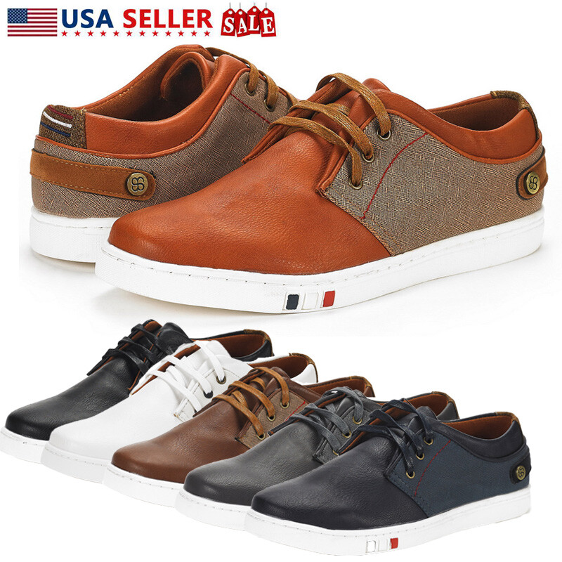 Men’s Lightweight Oxford Sneakers Lace Up Casual Walking Shoes
