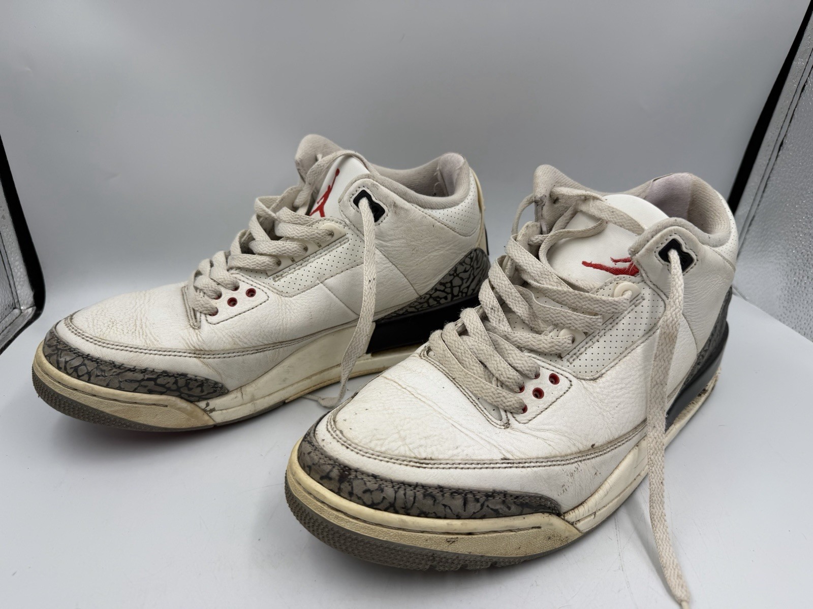 Jordan Air 3 Retro GS Summit White Red Black Leather Unisex Size 11